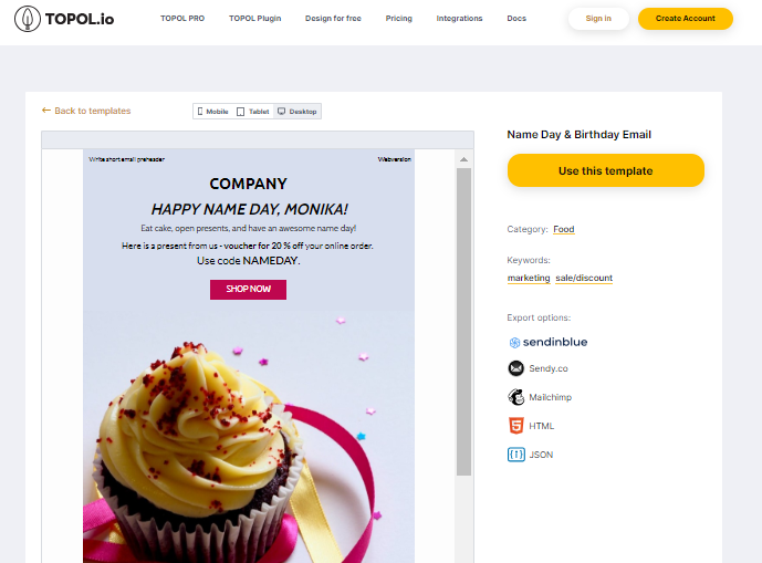 Email campaigns for food-related ventures