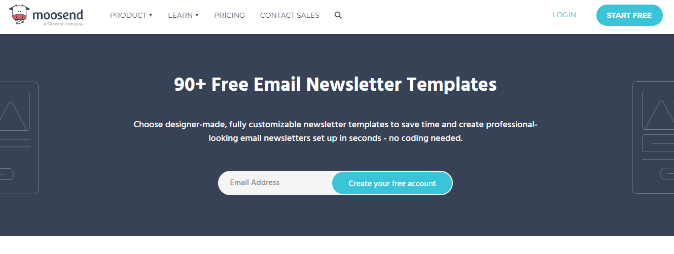 Moosend offers a plethora of free email templates