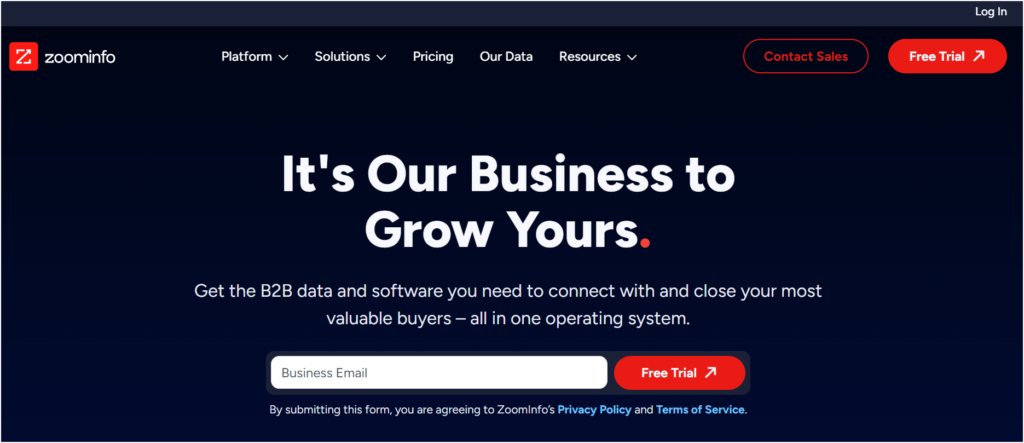 ZoomInfo is a leading B2B contact database and sales intelligence