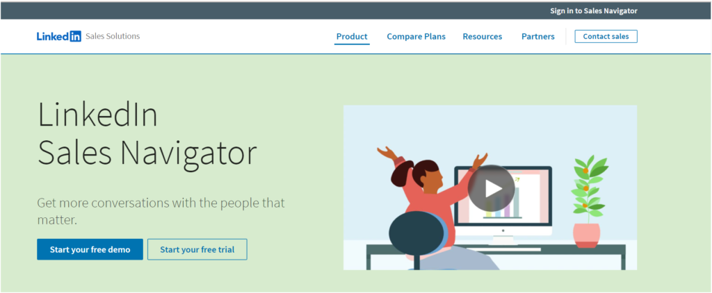 LinkedIn Sales Navigator- a sales prospecting tool designed to help sales professionals