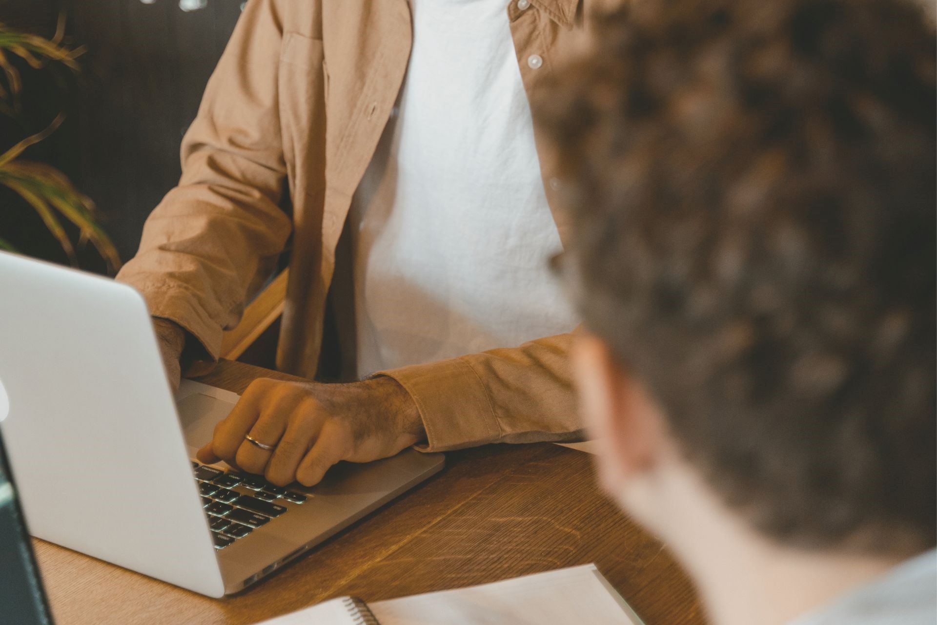 Person working on laptop