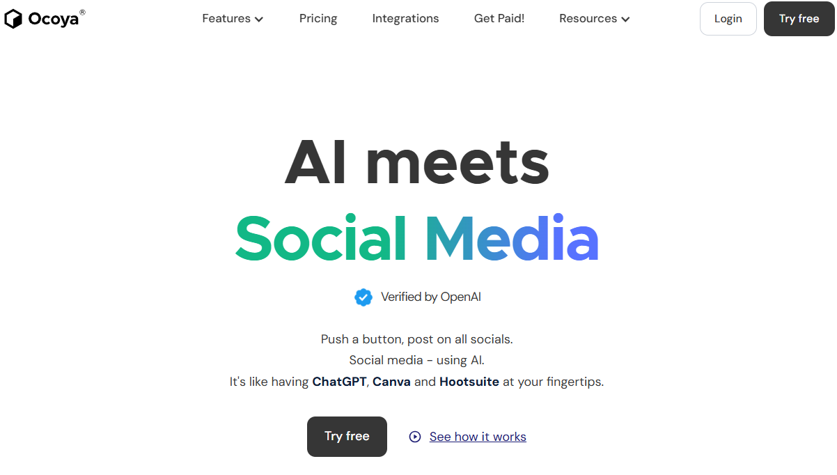 Ocoya is an AI-powered social media management platform