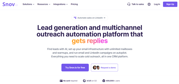 Snov.io lead generation image