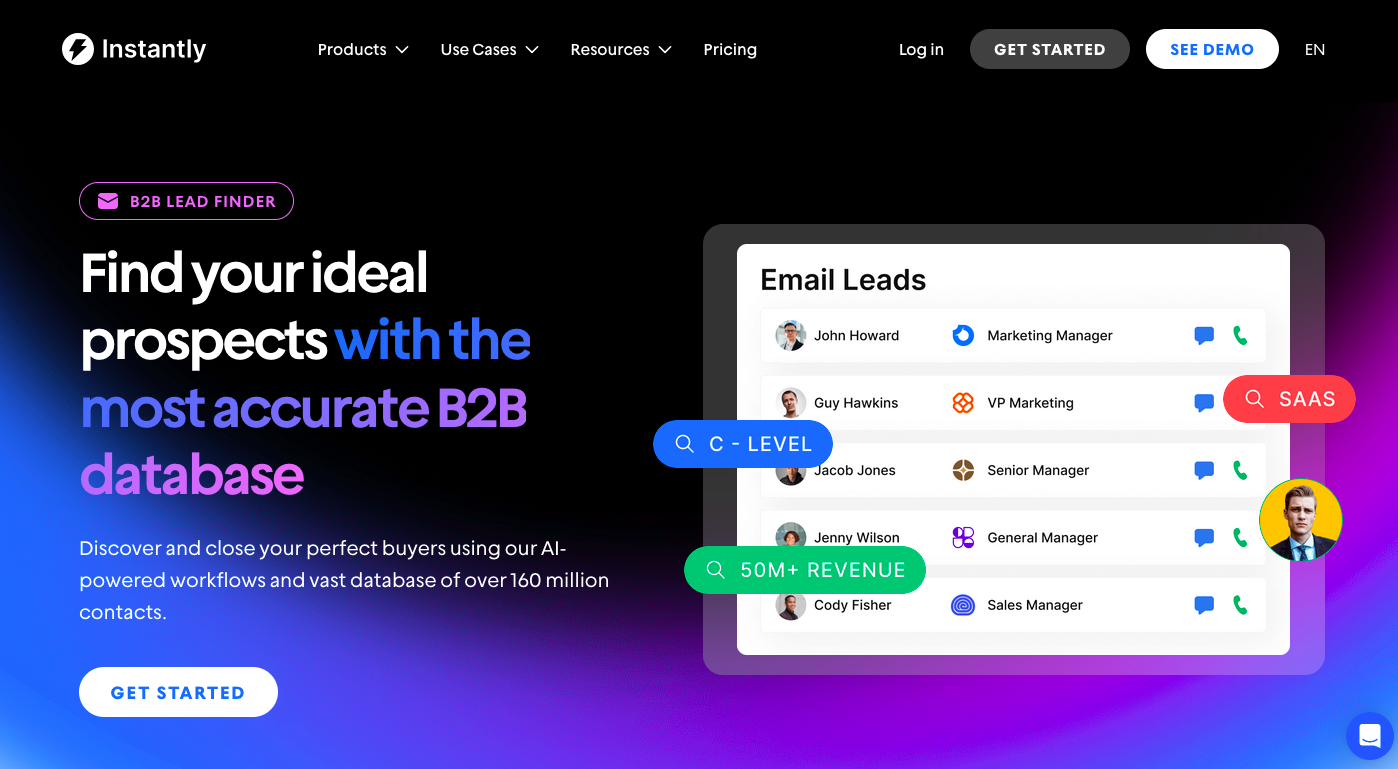 instantly, a lead finder tool