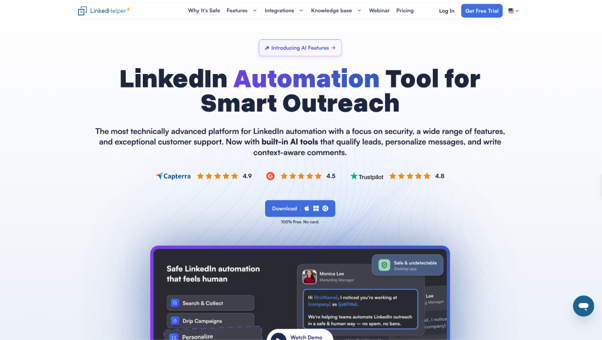 LinkedIn Automation Helper Homepage