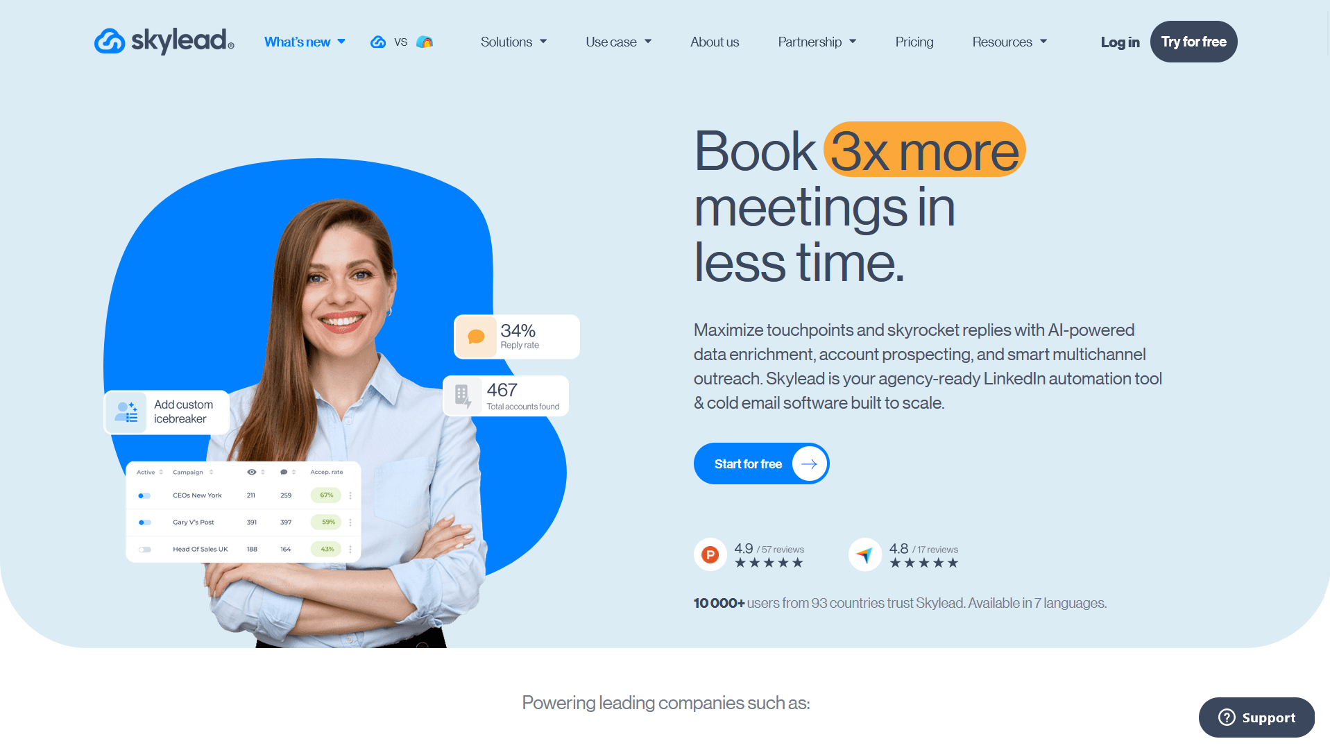 Skylead.io Homepage