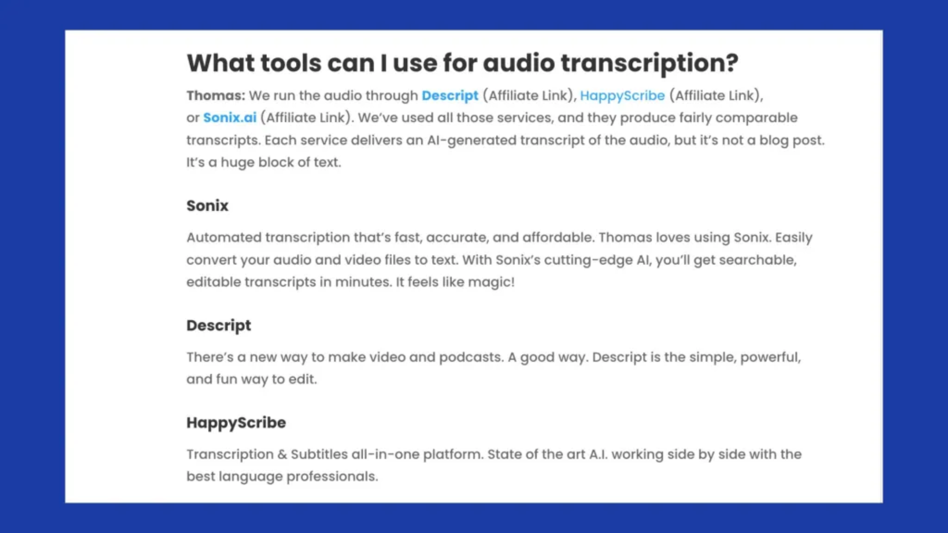 how to turn podcast into blogs