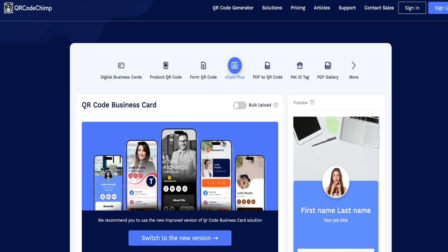 VCard Plus by QRCodeChimp