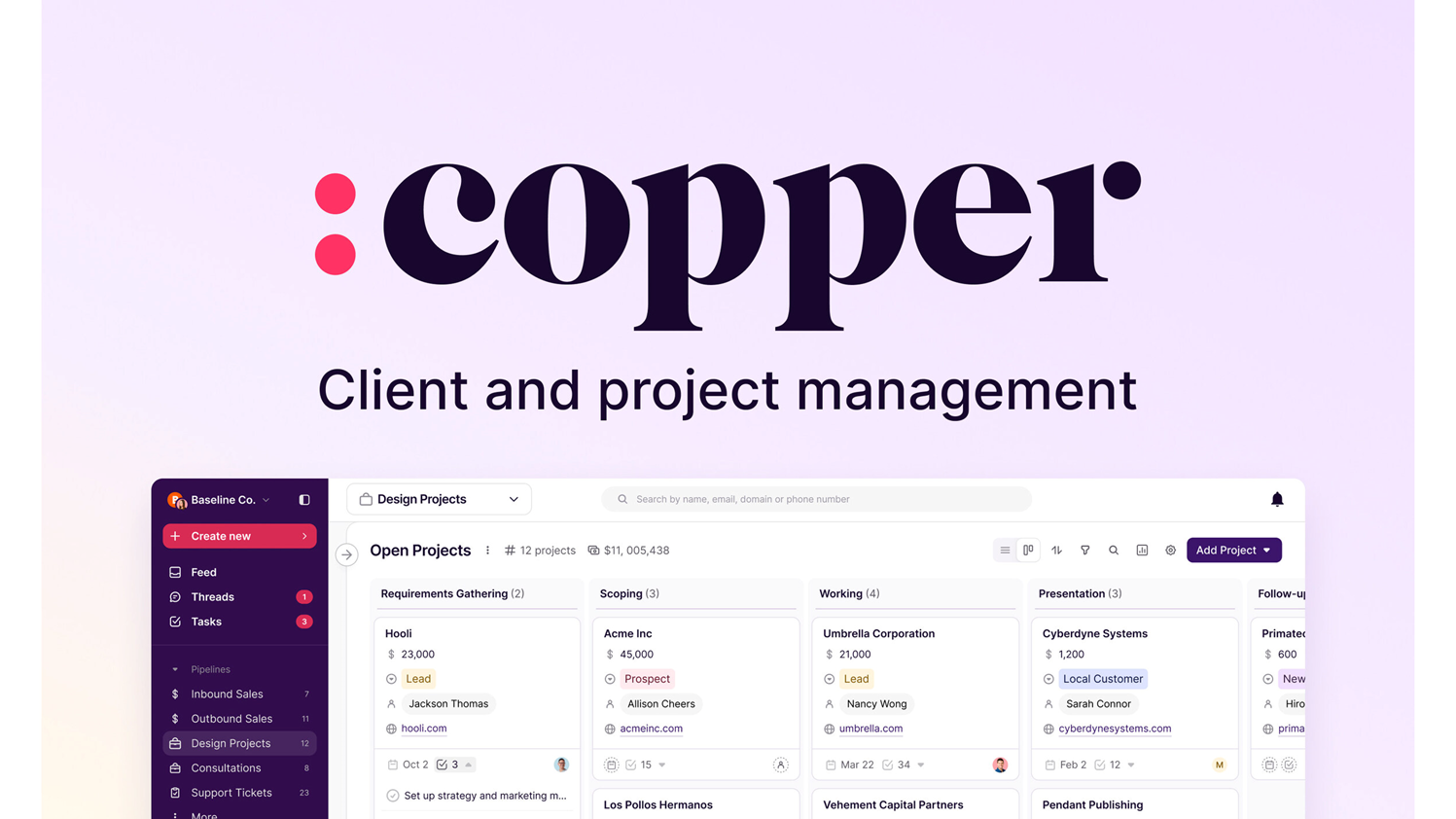 Copper – Designed for Google Workspace users