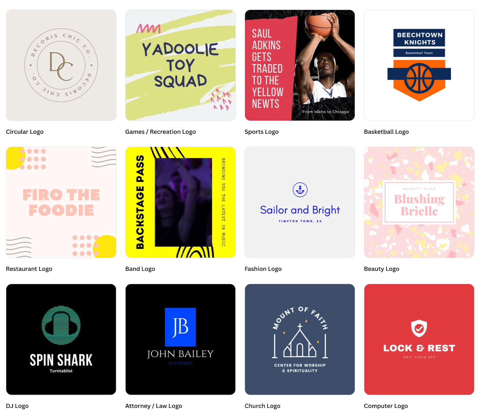 Canva logo examples.