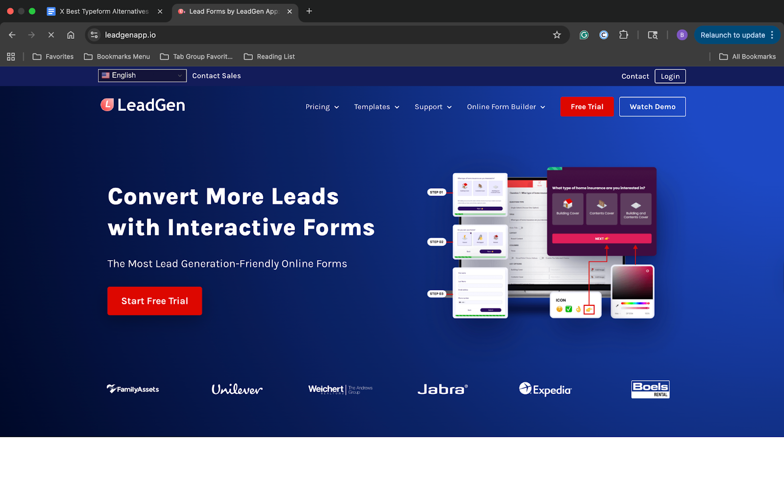 LeadGen App homepage