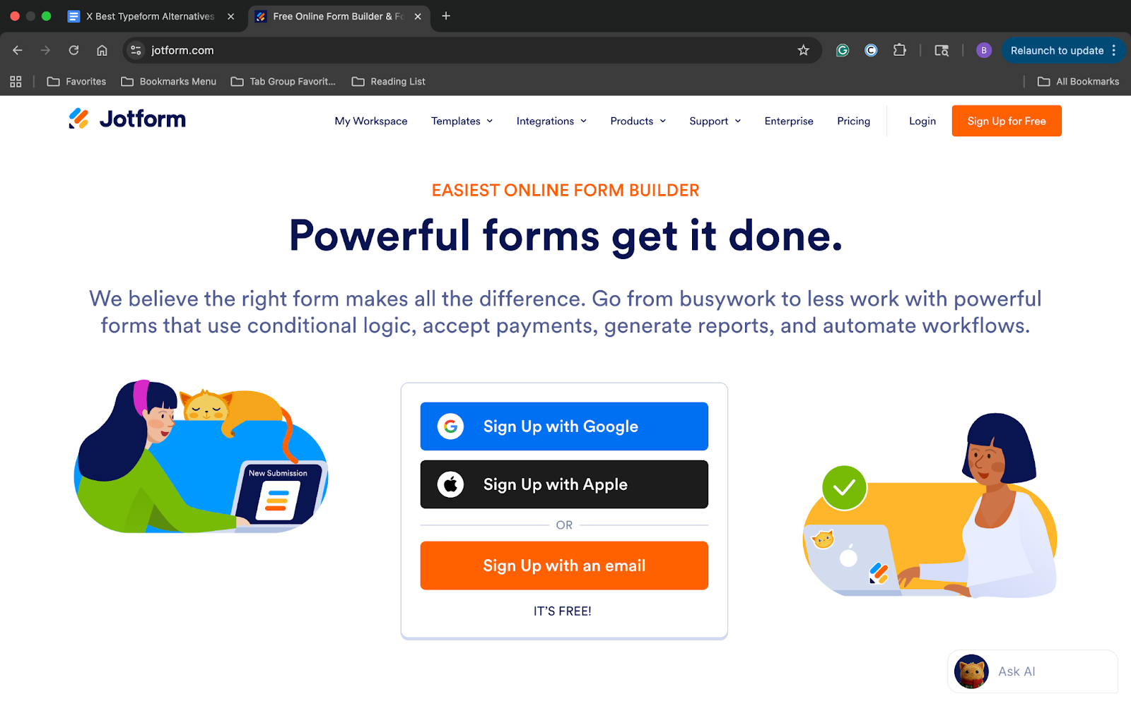 Jotform homepage
