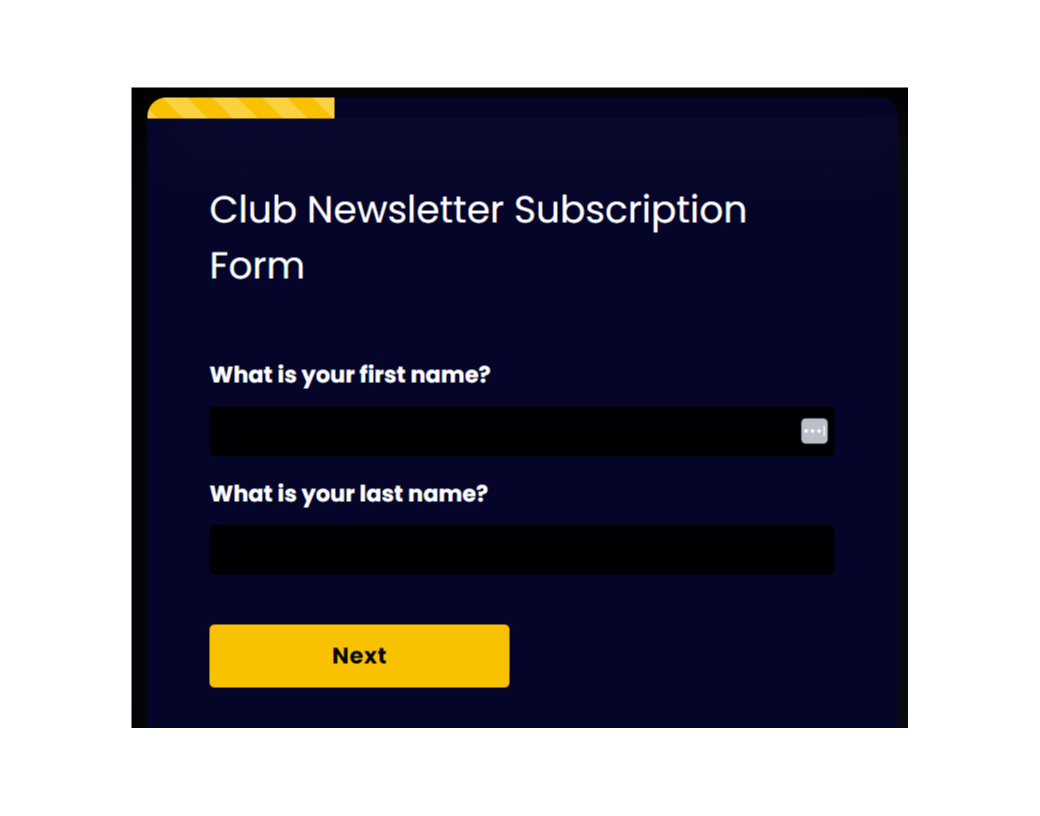 Newsletter subscription form