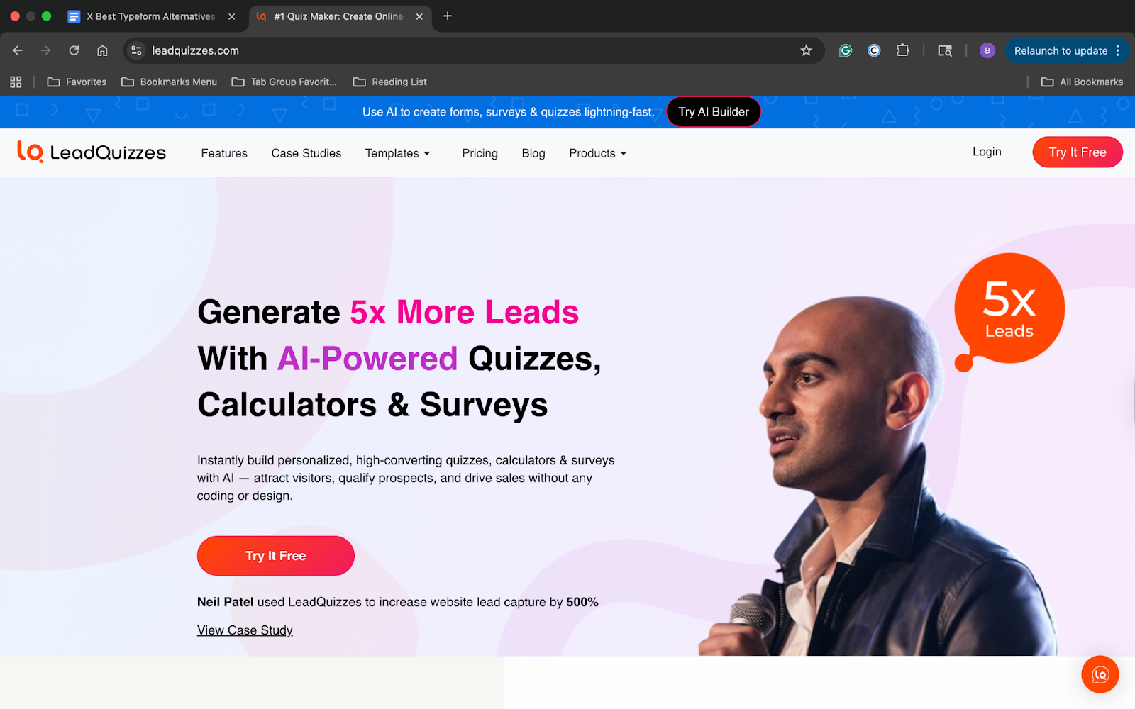 LeadQuizzes homepage