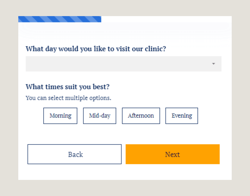 Appointment booking form