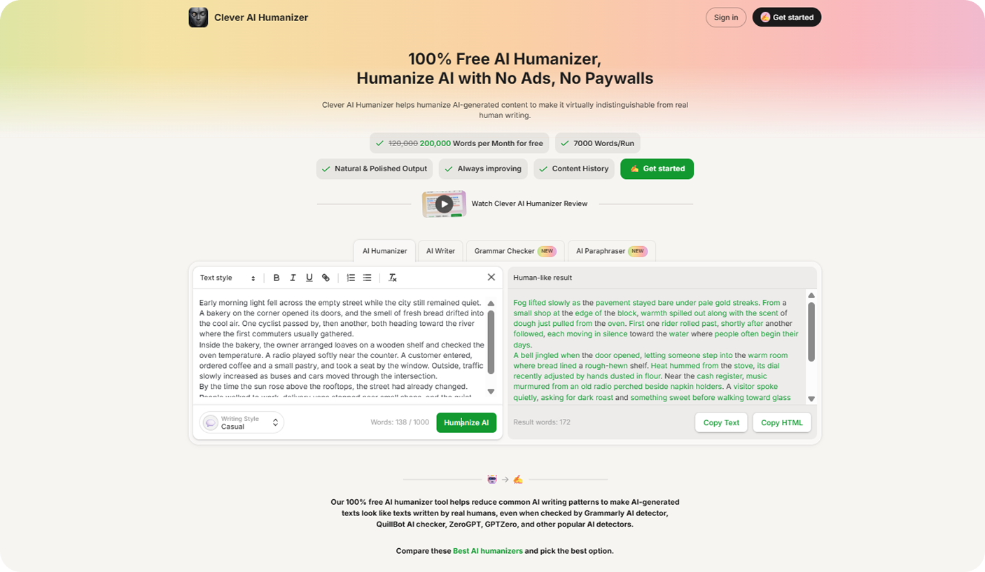 Press the Humanize AI button Press the Humanize AI button
