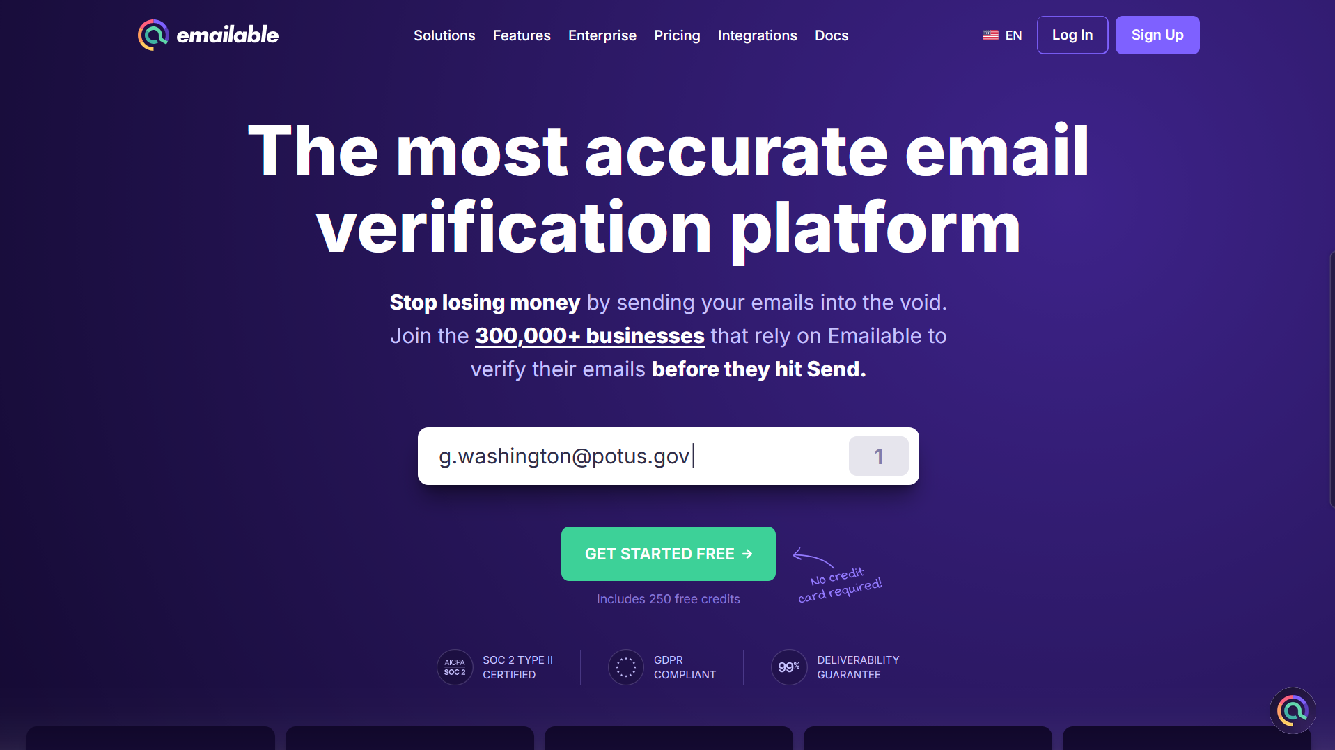 Emailable Homepage