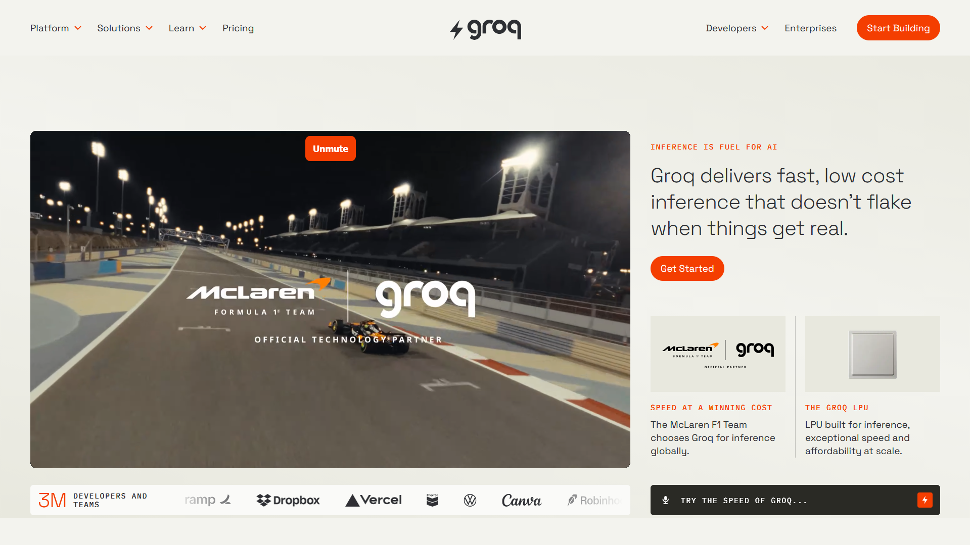 Groq Homepage