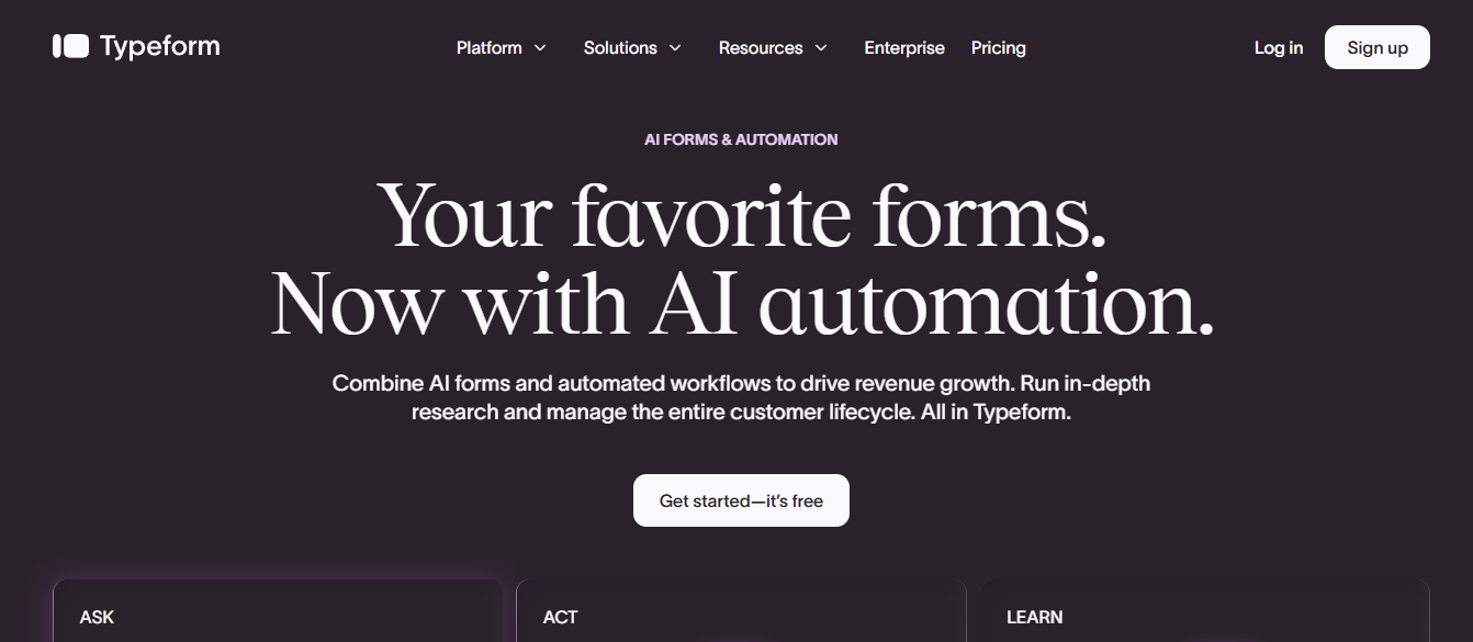 Type form Type form