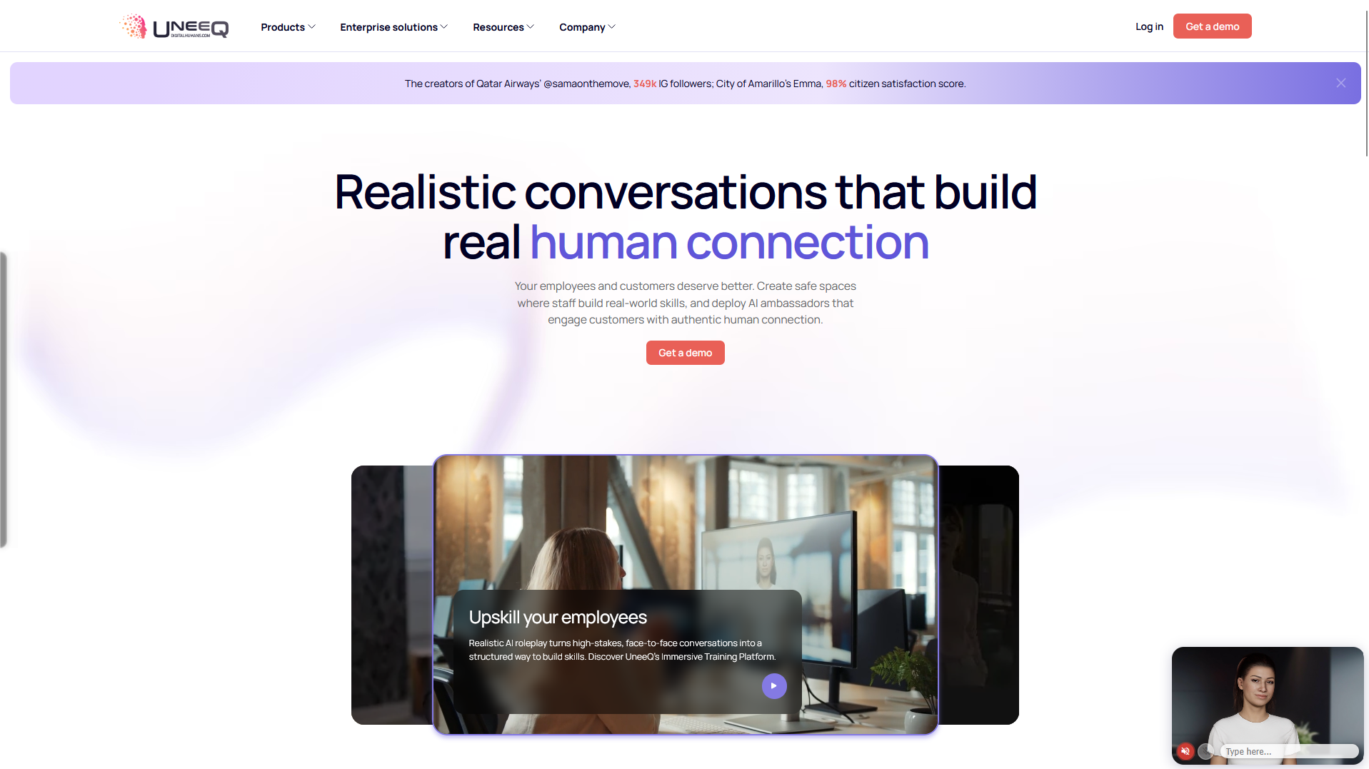 UneeQ Homerpage