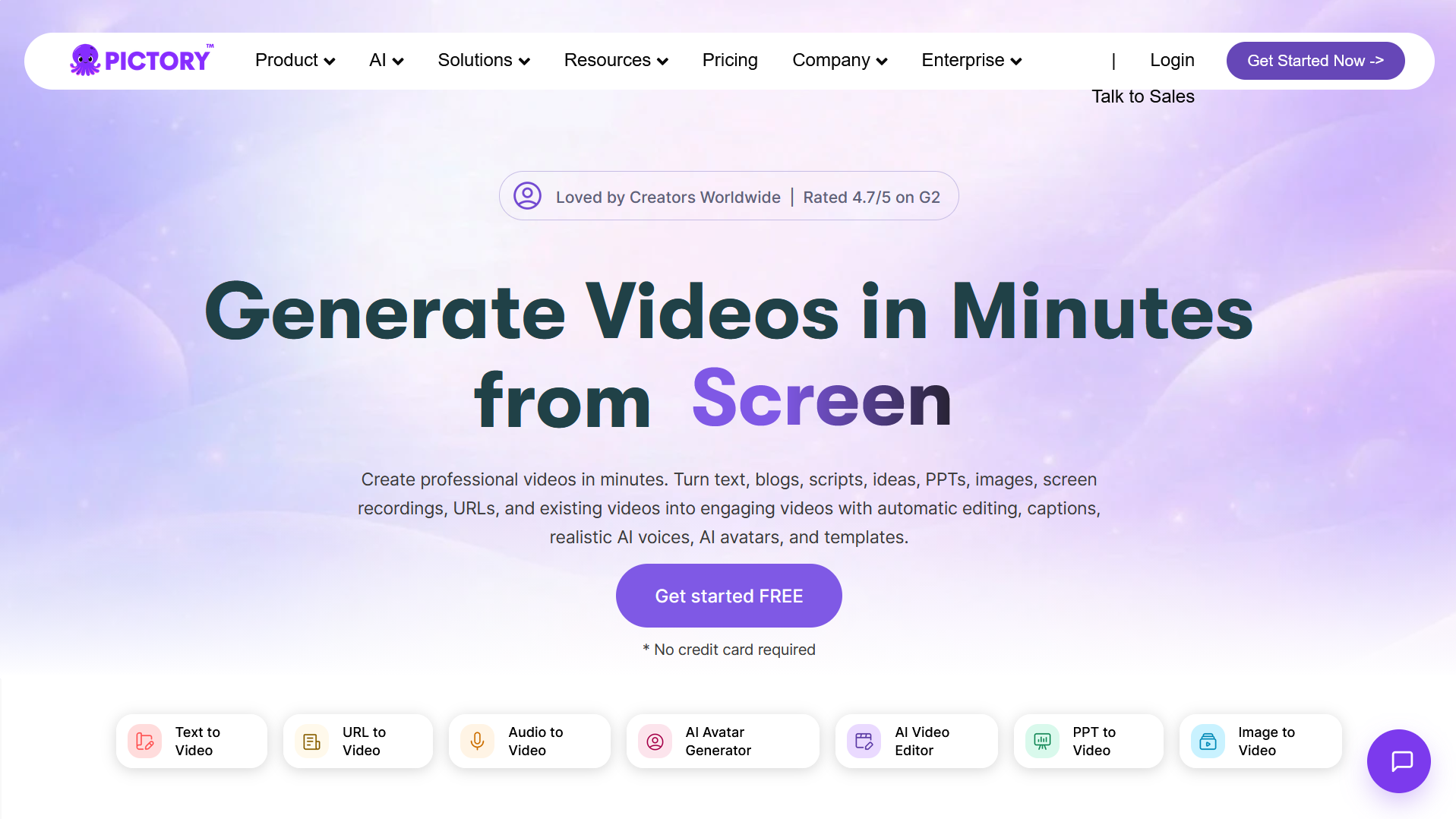Pictory AI Homepage