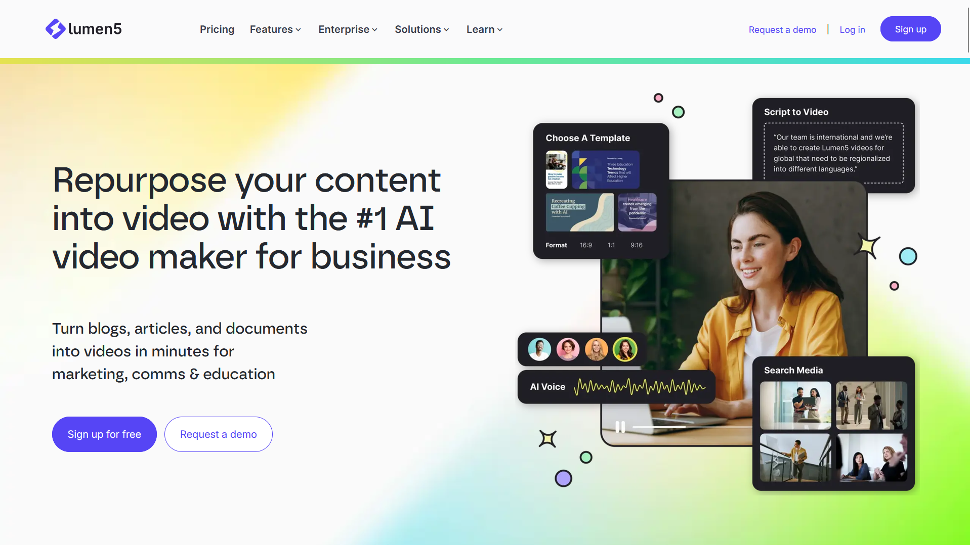 Lumen5 Homepage