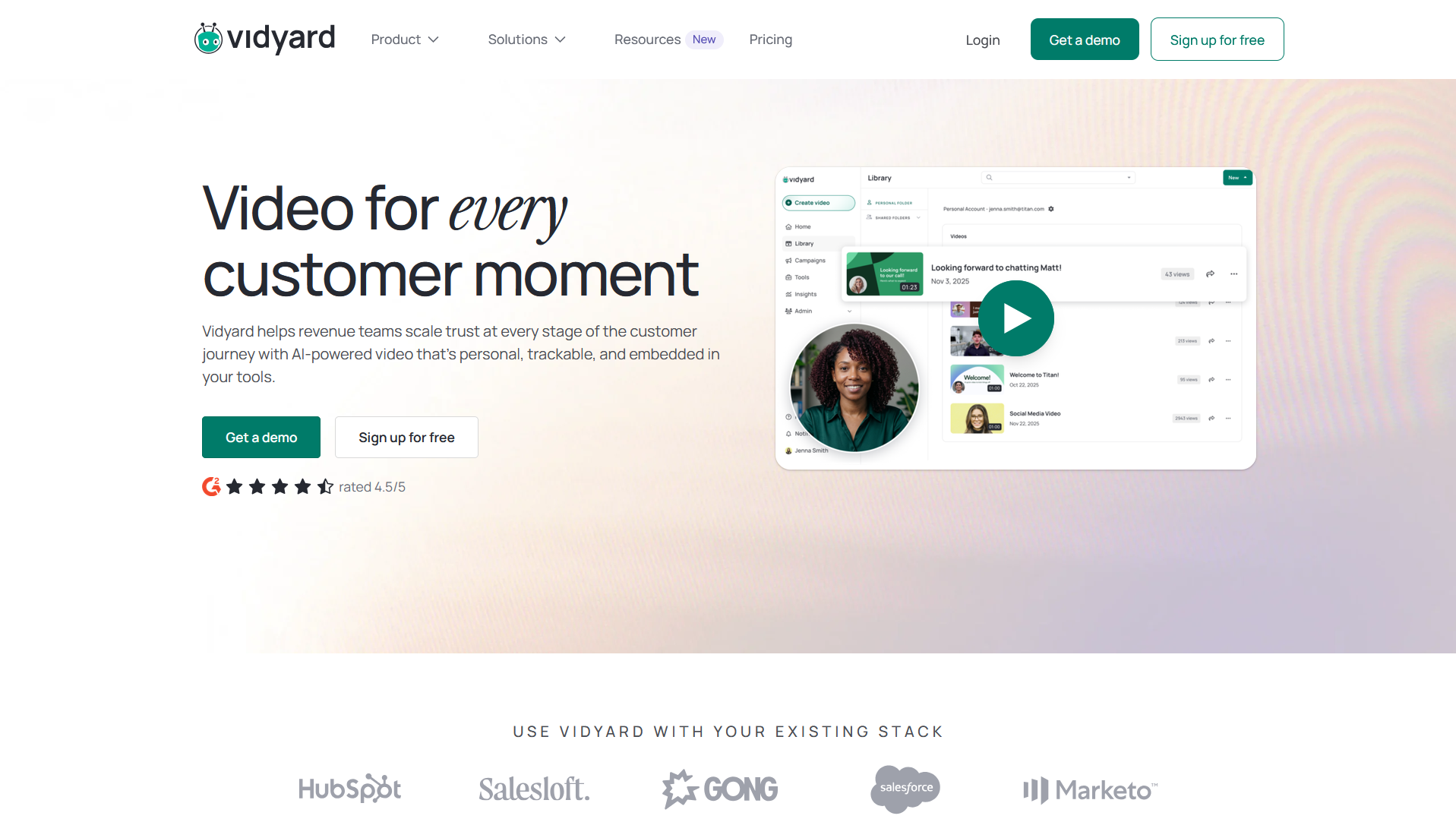 Vidyard Homepage